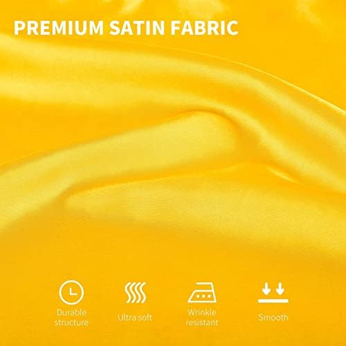 ANECO 16 Pack Square Satin Napkin Bright Silk Table Napkin Soft Smooth Fabric Table Napkin for Wedding Banquet Party Decoration, Yellow, 20 x 20 Inch - Image 4