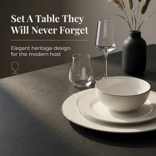 Godinger Dinnerware Set, Gold Rimmed 18-Piece Set - Service for 6 - Image 2