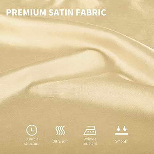 Aneco 16 Pack Square Satin Napkin Bright Silk Table Napkin Soft Smooth Fabric Table Napkin for Wedding Banquet Party Decoration, Champagne, 17 x 17 Inch - Image 4