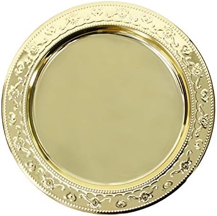 Brightalk 13-Inch Stainless Steel Charger Plates, 6Pcs Gold Dinner Plate Chargers Round Server Ware by Brightalk