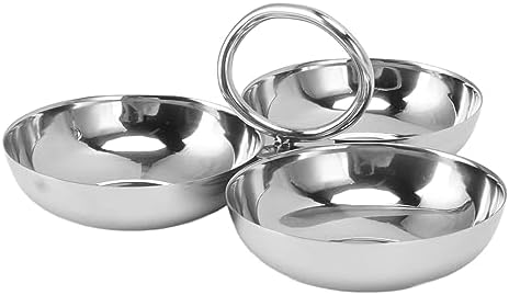 3-Compartment Snack Plate Stainless Steel Divided Serving Dish - Image 6