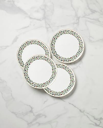 kate spade new york Evergreen Porcelain Christmas Dinner Plate Set for 4 - Image 3