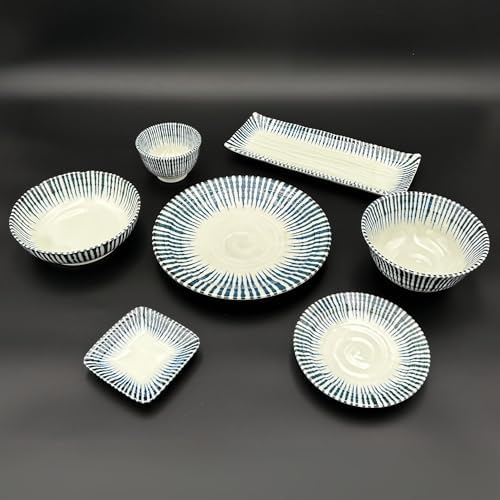Japanese Serving Plate Dinnerware Plates 5” plates Blue and White Set of 4 - Image 6