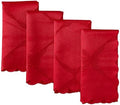 Newbridge Christmas Ribbons and Bows Red Napkins, Set of 4 | Jacquard Damask Cloth Napkins, Stain Wrinkle Resistant Easy Care, Formal Holiday Winter Dinner Party Dining Table Décor by HomeBargainsPlus