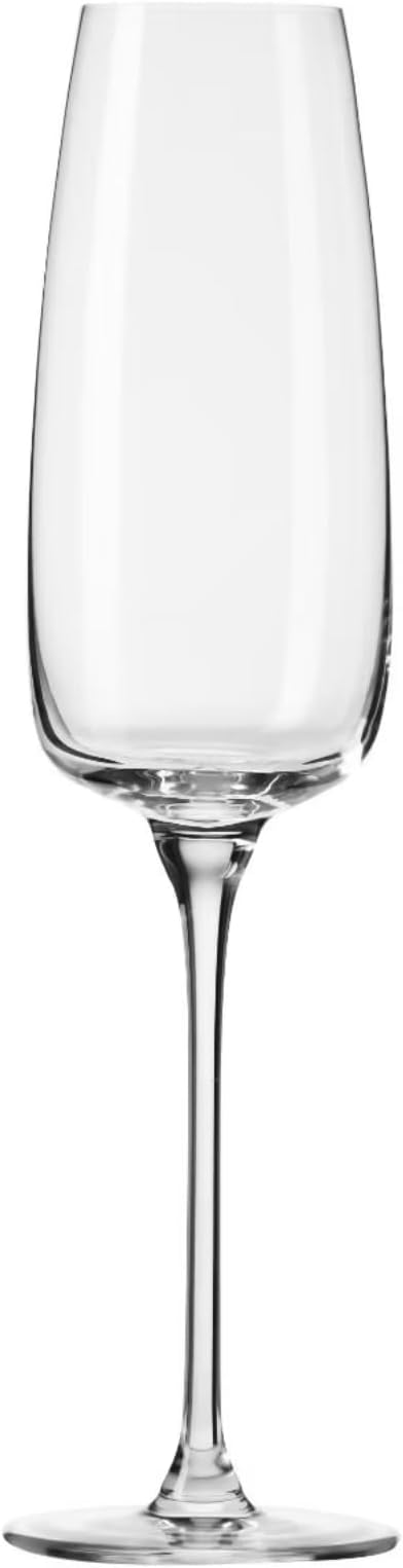 Krosno Modern Champagne Glasses, Set of 4, 7.4 Oz, Premium Crystalline Glass, Lead-free,Durable,Scratch-resistant, Ideal for Prosecco, Mimosas, Sparkling Wine, Scratch-resistant, Made in Europe