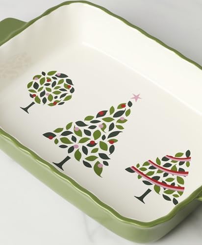 kate spade new york Evergreen Rectangular Scallop Christmas Baking Dish - Image 3