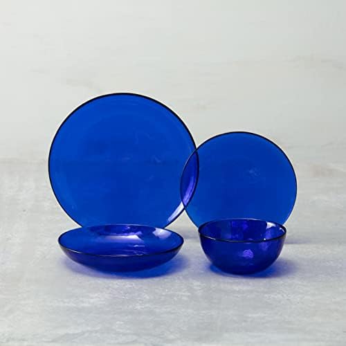 Fortessa Los Cabos Glass Dinnerware Collection, Cereal Salad Fruit Bowl (Set of 4), 6 Inch/21oz, Cobalt - Image 3