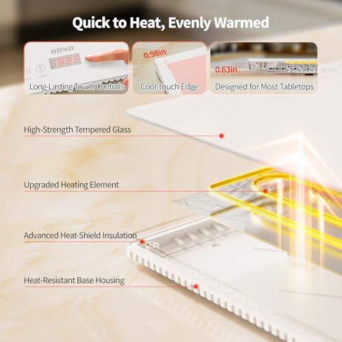 ODSD Food Warmers for Parties Buffet, 47"x15" Extra-Long Food Warming Tray - Image 6