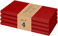 TWINY threads 4 Pieces 100% Cotton Cloth Napkins, 18"x18", Reusable, Red by TWINYThreads