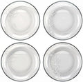 Tempered Glass Plates Set of 4, 8 Inch Appetizer Dessert Plates by heatedicecreamscoop