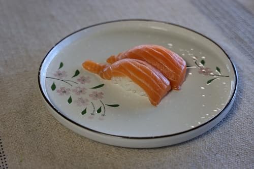 Pink Sakura Ceramic Appetizer Plates, 8-Inch Round Serving Plates for Snacks, Side Dishes (4) - Image 7