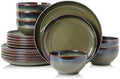 DOMICREVERY Ceramic Dinnerware Sets for 6, 18-piece Plates and Bowls Sets by Unknown