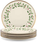 Lenox Holiday Porcelain Christmas Salad Plate Set for 6 by Lenox