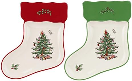 Spode – Christmas Tree – Christmas Tree Stocking Dishes - Set of 2 by Spode