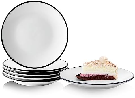 YOLIFE 6 inch Small Ceramic Plates, Appetizer Plates Set of 6 by YOLIFE
