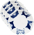 Japanese Cat Design Ceramic Small Plates - Set of 4 - Great for Sushi, Dips, & Desserts, Cat Quintet by LOVELOVEJAPAN