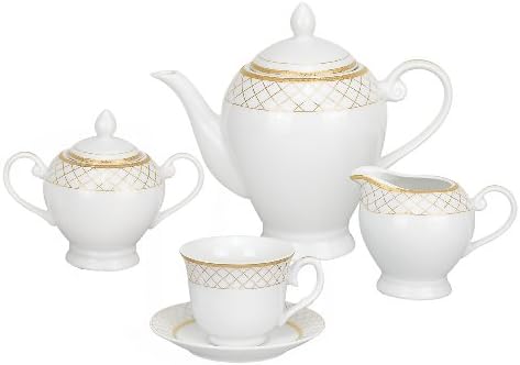 Lorren Home Trends 57-Piece Porcelain Dinnerware Set, Beatrice, Service for 8 - Image 5