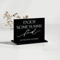 10 Pack Black Rectangle Acrylic Signs With Stand, 3.5x2.7 Inch Blank Black Acrylic Sign with Base, DIY Buffet Food Table Sign Place Cards for Wedding Party Event by JINMURY