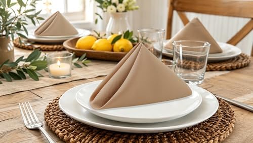 Beige Cloth Napkins Set of 8,Washable,Soft, Wrinkless (Sandy) - Image 2