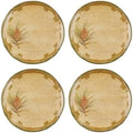 UP Woodland Pinecone Melamine Round Dessert Plates, Small Serving Plates, for Appetizer, Snacks, and Side Dishes, Beige, 6 Inch, Set of 4 by UPware