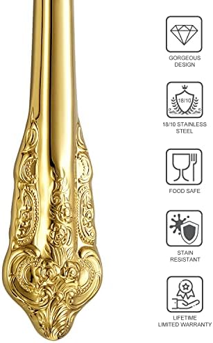 KEAWELL Gorgeous 4-Piece 18/10 Stainless Steel Dinner Knife Set (Gold) - Image 2