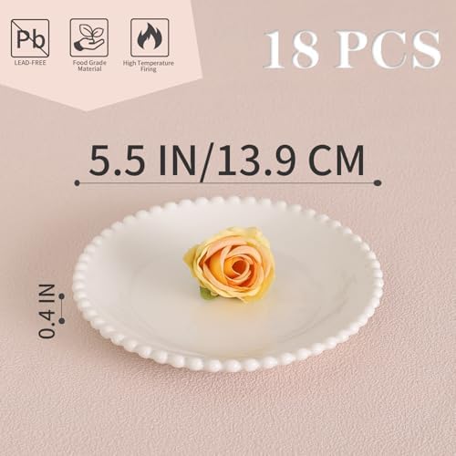 5.5 Inch Dessert Plates, Small Ceramic Appetizer Plate Set, 18P - Image 3