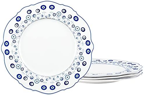 fanquare Boho Style Evil Eye Ceramic Dessert Plates Set of 4 by fanquare