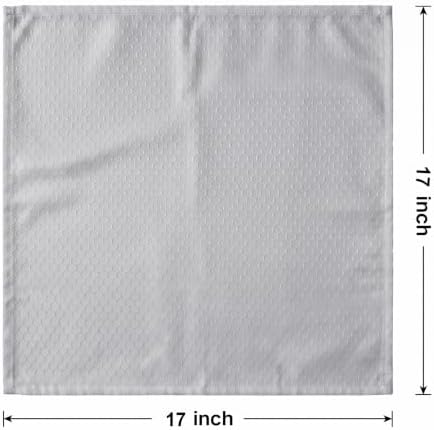 EHouseHome Jacquard Dinner Napkins, Set of 12, 17 x 17, Silver Grey - Image 7