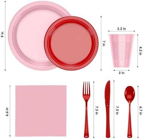 Exquisite 350 Pcs Valentines Plates and Napkins Party Supplies Plate Sets - Image 2