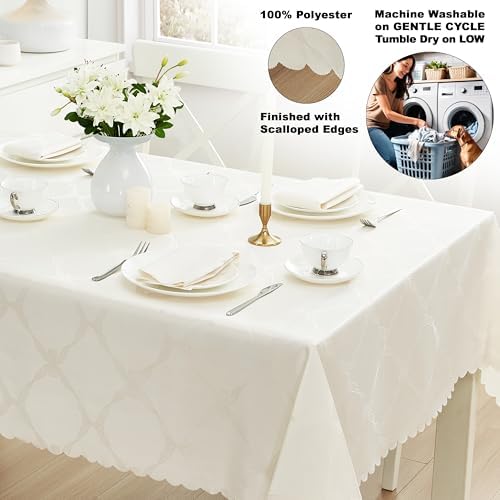 Newbridge Holiday Ribbons Bows Ivory 60 x 102 Rectangle Tablecloth - Image 4