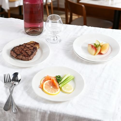 Set Of 12 7 Inch Porcelain Dessert Plates, White - Image 5