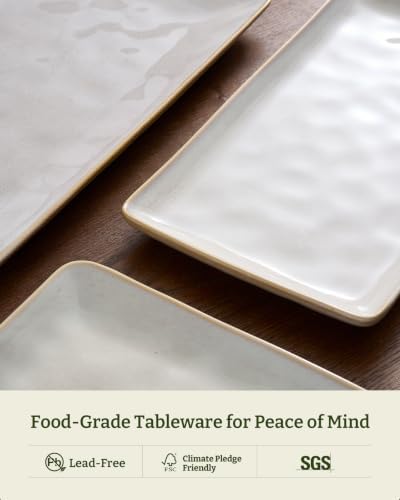famiware Serving Platters for Food, 14.09"x7.48", 3-Pack, Cappuccino White - Image 6