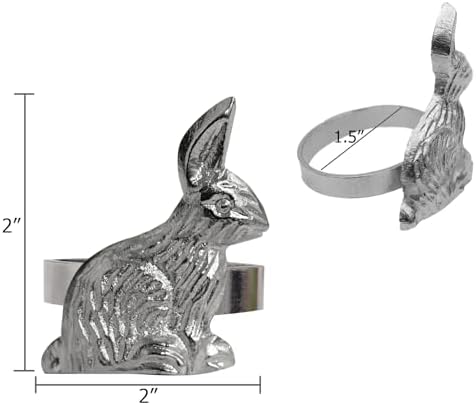 COTTON CRAFT Easter Bunny Napkin Ring - Set of 8 Metal Napkin Rings - Image 3
