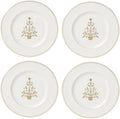 Lenox Federal Gold Christmas Accent Plates, Appetizer Set for 4 by Lenox
