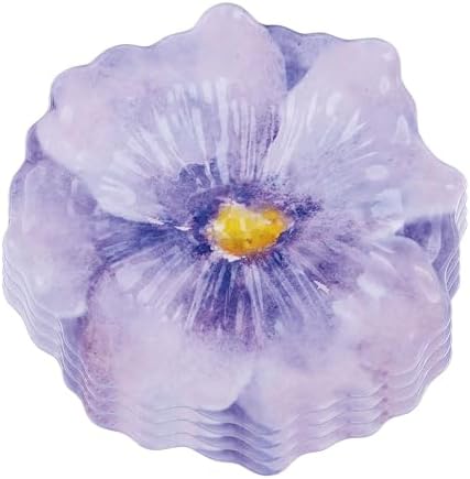 UP Lavender Melamine Dessert Plates, Floral-Shaped Small Serving Plates, for Appetizer, Snacks, and Side Dishes, Purple, 7.5 x 7 Inch, Set of 4 - Image 2