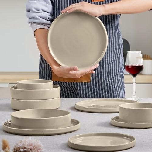 Herogo Dinnerware Dishes Sets with Salad Bowls, 24 Piece Plates and Bowls for 6, Ceramic Stoneware for Kitchen, Chip & Scratch Resistant Dinner Ware, Speckled Multicolor - Image 4