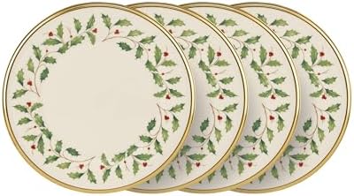 Lenox Holiday Porcelain Christmas Salad Plate Set for 4 - Image 3