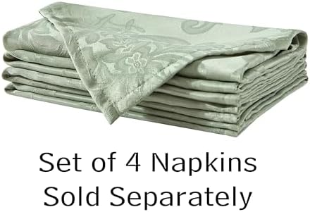 Newbridge Barcelona Damask Fabric Napkins, Set of 4, Sage Green – No Iron, Soil Resistant Cloth Napkins for Dining, Parties and Holidays - Image 2