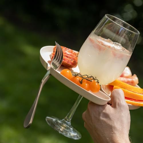 KNORK Eco Single Party Wine Holder, Appetizer Plate, Sand - Image 5
