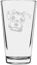 Miniature Schnauzer Custom Personalized Dog Themed Etched All Purpose 16oz Pint Glass