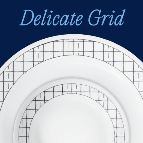 Corelle Delicate Grid 18-Piece Dinnerware Set, Service for 6 - Image 2