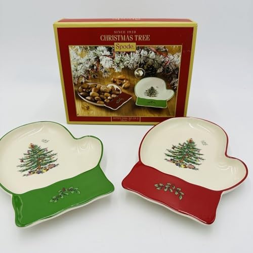 Spode – Christmas Tree – Christmas Tree Mitten Dishes, Set of 2 - Image 2