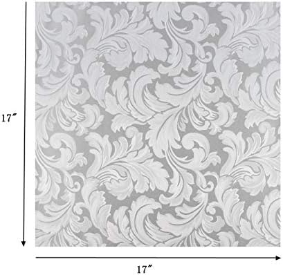 EHouseHome Damask Jacquard Cloth Napkins Waterproof Spillproof Polyester Fabric Napkins,Silver Grey,Set of 4, 17 x 17 Inch - Image 5