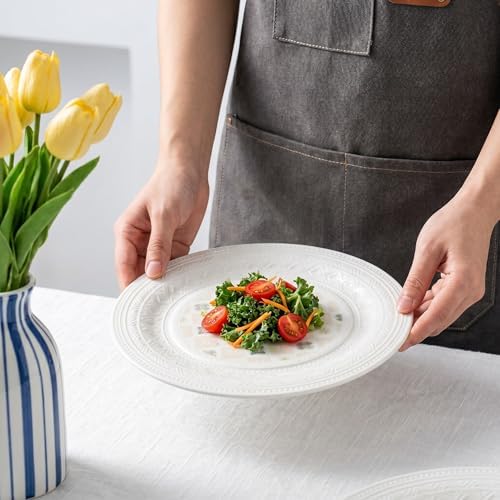 Bone China Salad Plates Set of 6, 8 Inch Patterned Dessert Plates - Image 6