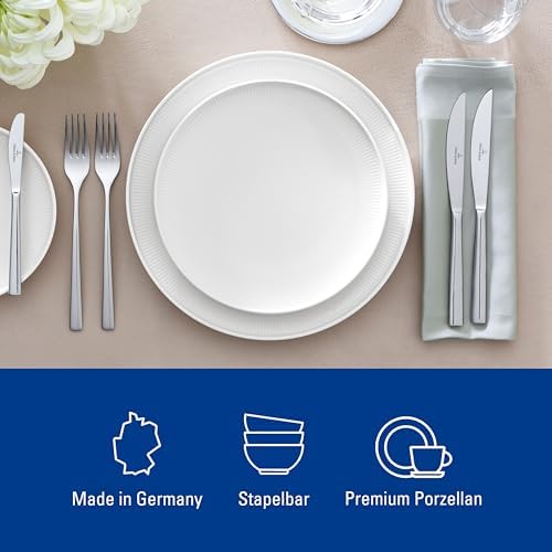 Villeroy & Boch - Afina Collection Large Dinner Plate, Premium Porcelain, Made in Germany, Plate for Main Courses, Dishwasher and Microwave Safe, 10.75 in Diameter, Stackable, Rich, Creamy White - Image 3