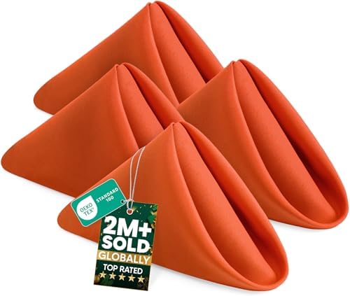 Utopia Home [24 Pack, Orange] Cloth Napkins 17x17 Inches, 100% Polyester by UTOPIAHOME