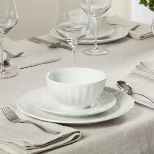 Gibson Home Plates and Bowls Set, 12 Piece Dinnerware Set for 4, White - Image 3