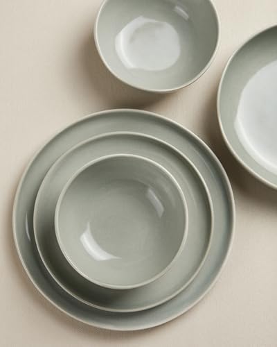 Pokini Stoneware Dinnerware Sets for 8, 32Pcs Ceramic Plates and Bowls Sets - Image 6