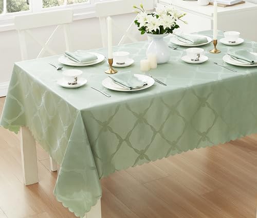 Newbridge Holiday Ribbons Bows Sage Green 52 x 52 Square Tablecloth - Image 6