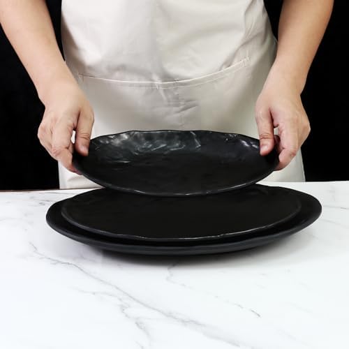TP Melamine Serving Platters Set of 3, 10", 12" and 14" Oval Serving Trays for Food, Fruits, Snacks, Appetizers and Desserts, Lightweight Plates Set for Home Parties Indoors & Outdoors, Black - Image 5